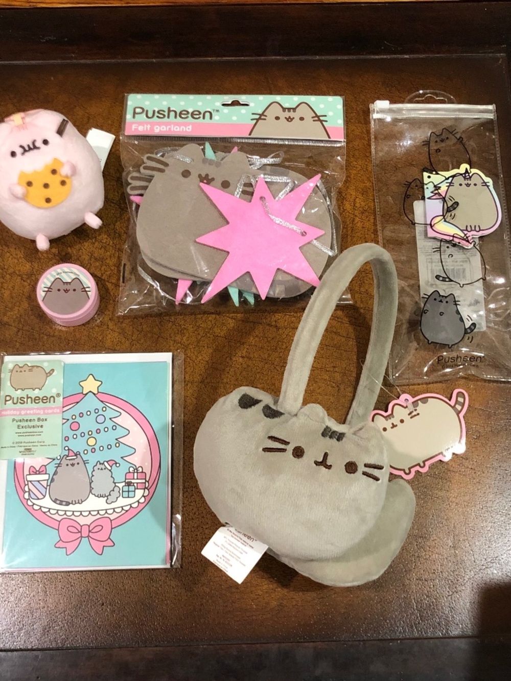 Pusheen Lot Plush Cookie Keychain Earmuffs Holiday Cards Pencil Case Kawaii Cat